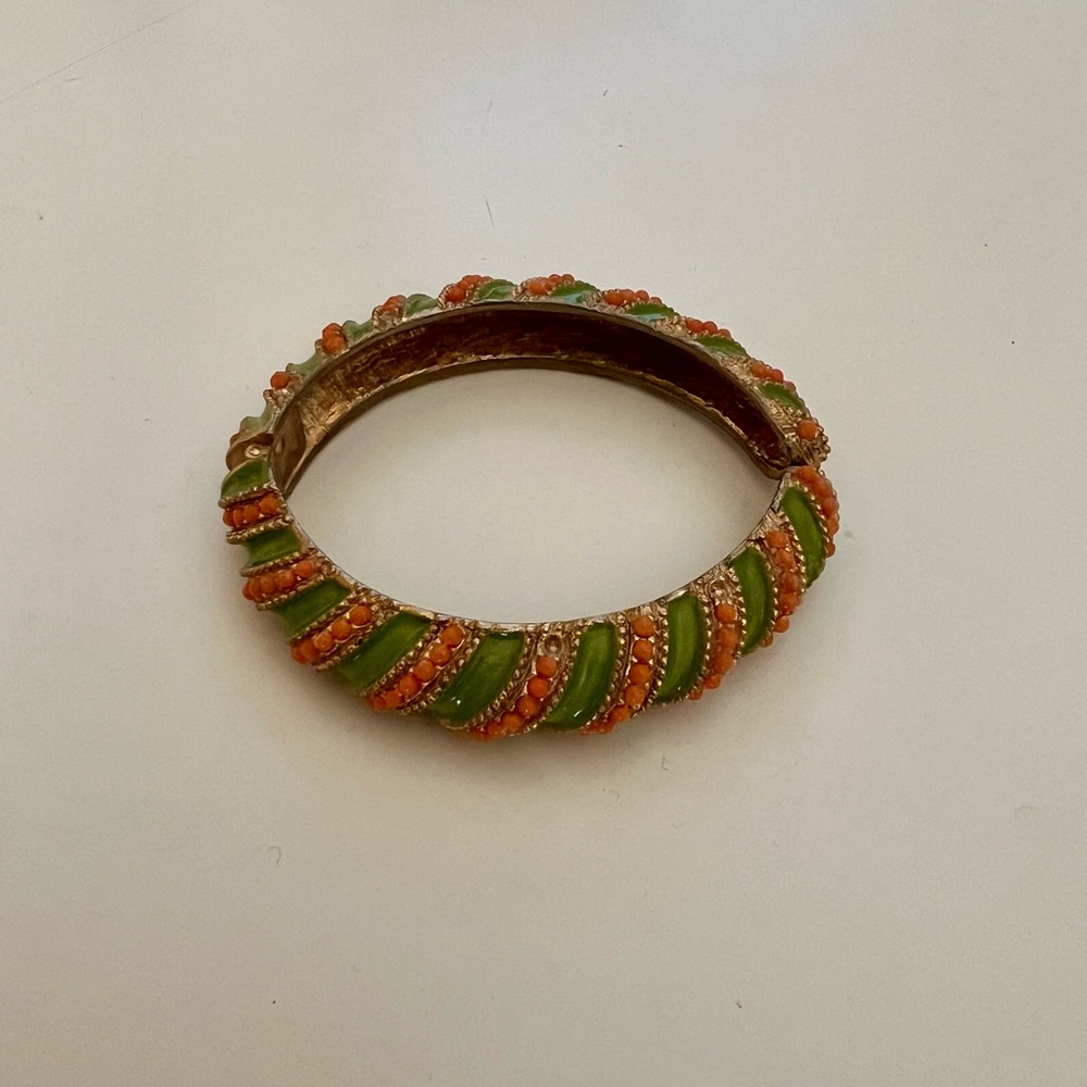Vintage Les Bernard Enamel Hinge Bracelet